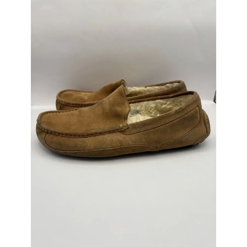 Ugg Ascot Brown Suede Slippers Men Size 10